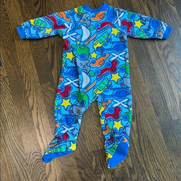 #91 - REDUCED EUC The Children's Place Transportation Baby Footed Pajamas - 12mo