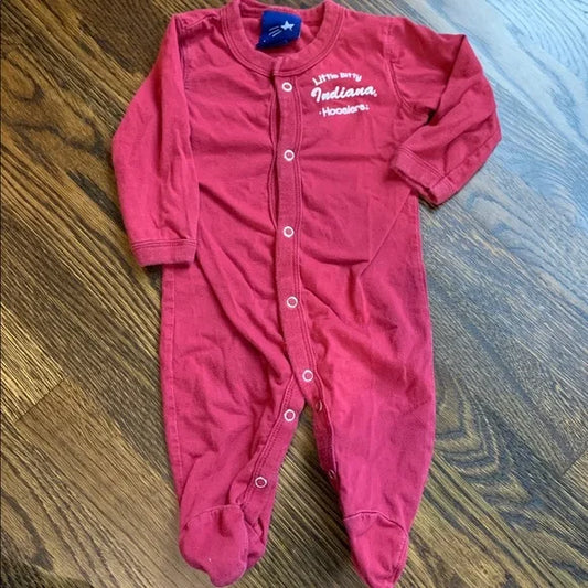 #91 - Red Indiana Hoosiers Baby Onesie with Logo 6-9mo
