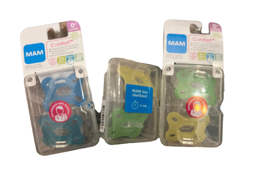 REDUCED Mam silicone pacifiers (bundle of three sets of two) 0+ months
