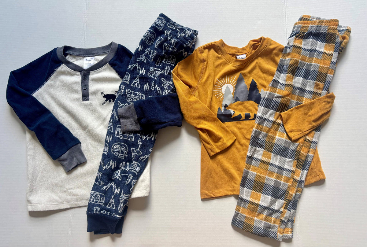 #154 Members Mark Fleece Pajamas Boys 4T EUC-GUC