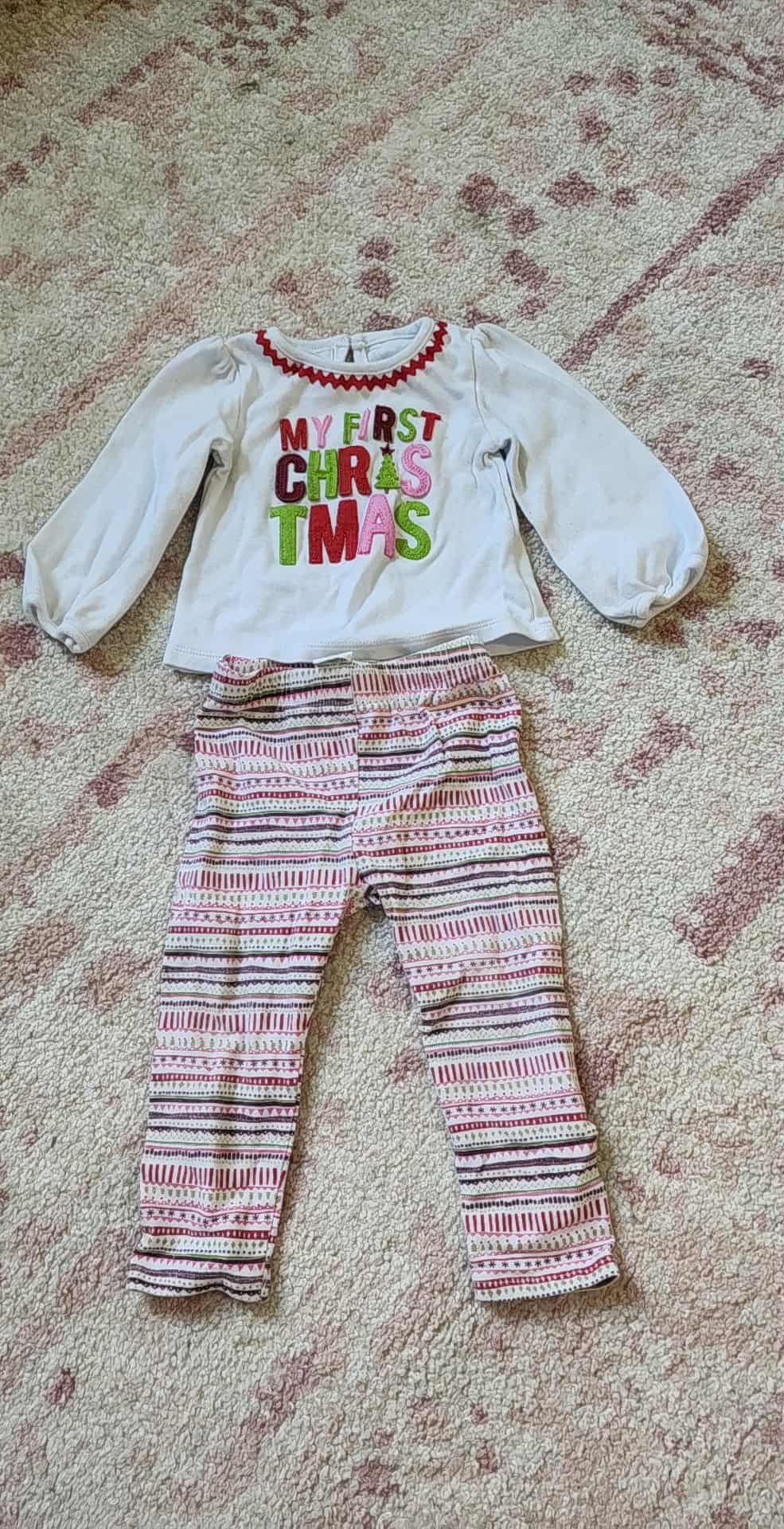 #178 Mudpie girls Christmas outfit size 9-12 months