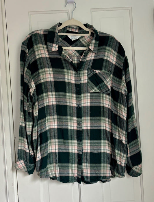 #43 Market & Spruce (Stitch Fix) Cozy Flannel Button Up Women's XL VGUC