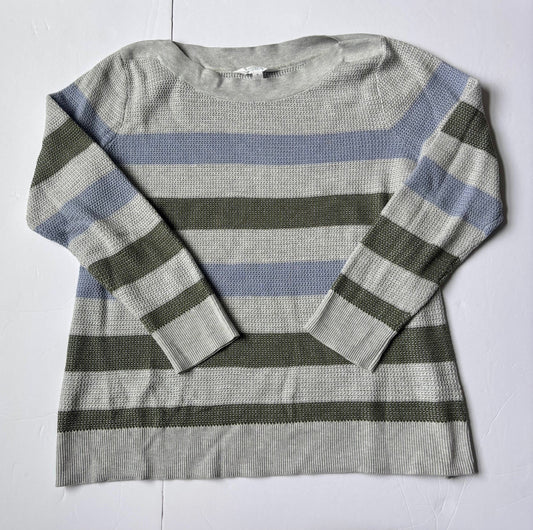 #43 Market & Spruce (Stitch Fix) Waffle Stitch Striped Fitted Pullover Women's XL