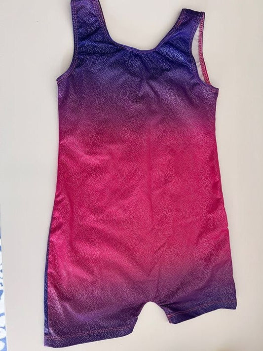 #176 - Girls gymnastics purple, pink ombre leotard | S