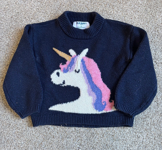 #43 Old Navy Unicorn Sweater Girls 3T VGUC