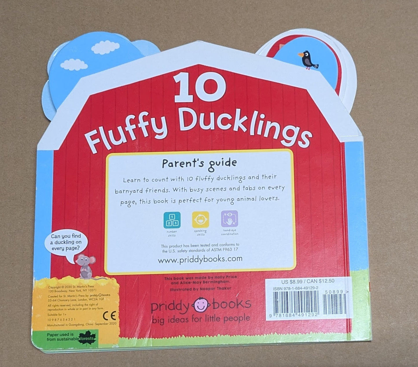#219 10 Fluffy Ducklings peek-through book