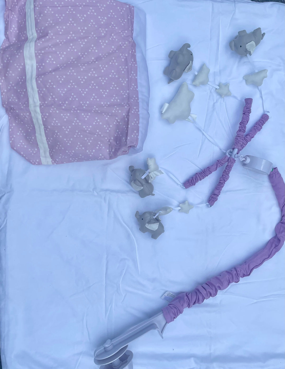 #32 The Peanutshell Little Peanut Lilac Elephant Crib Bedding Bundle
