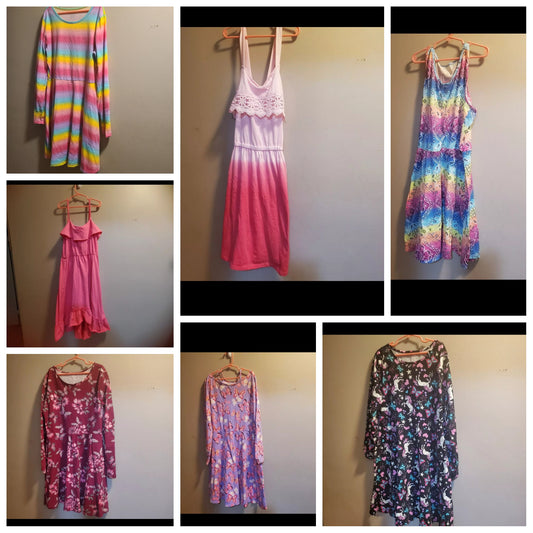 Girls lot of 7 spring/summer dresses size XXL 16-18