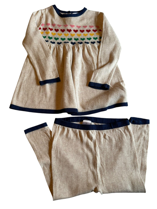 #93 Angel Dear Rainbow Heart Sweater Set Girls 18-24M