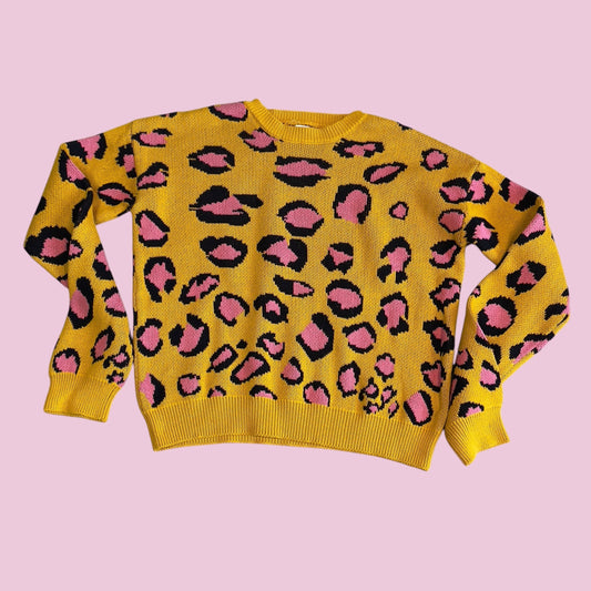 #1 Leopard Sweater Girls XL REDUCED