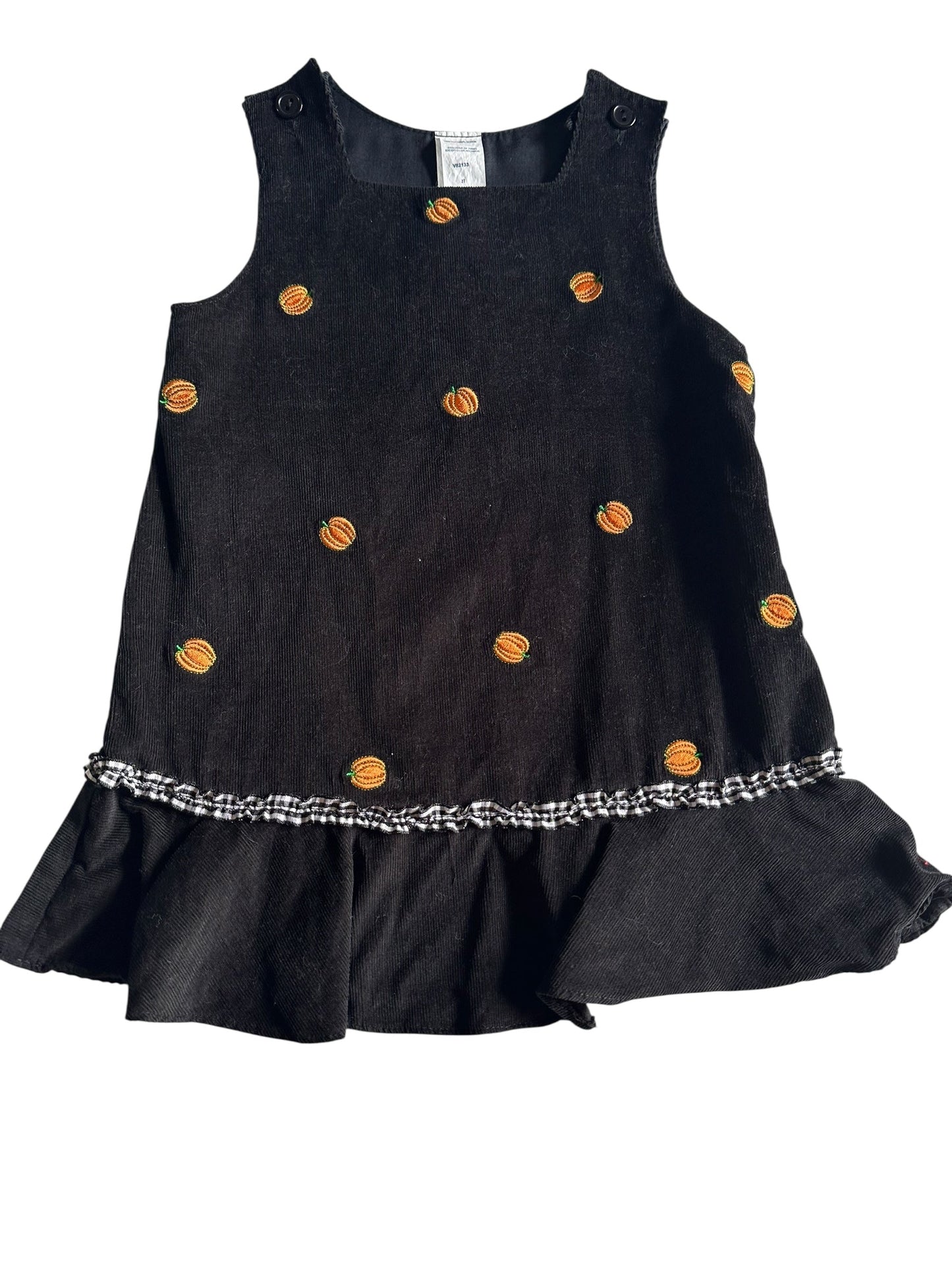 #93 Boutique Black Corduroy Pumpkin Jumper Girls 2T