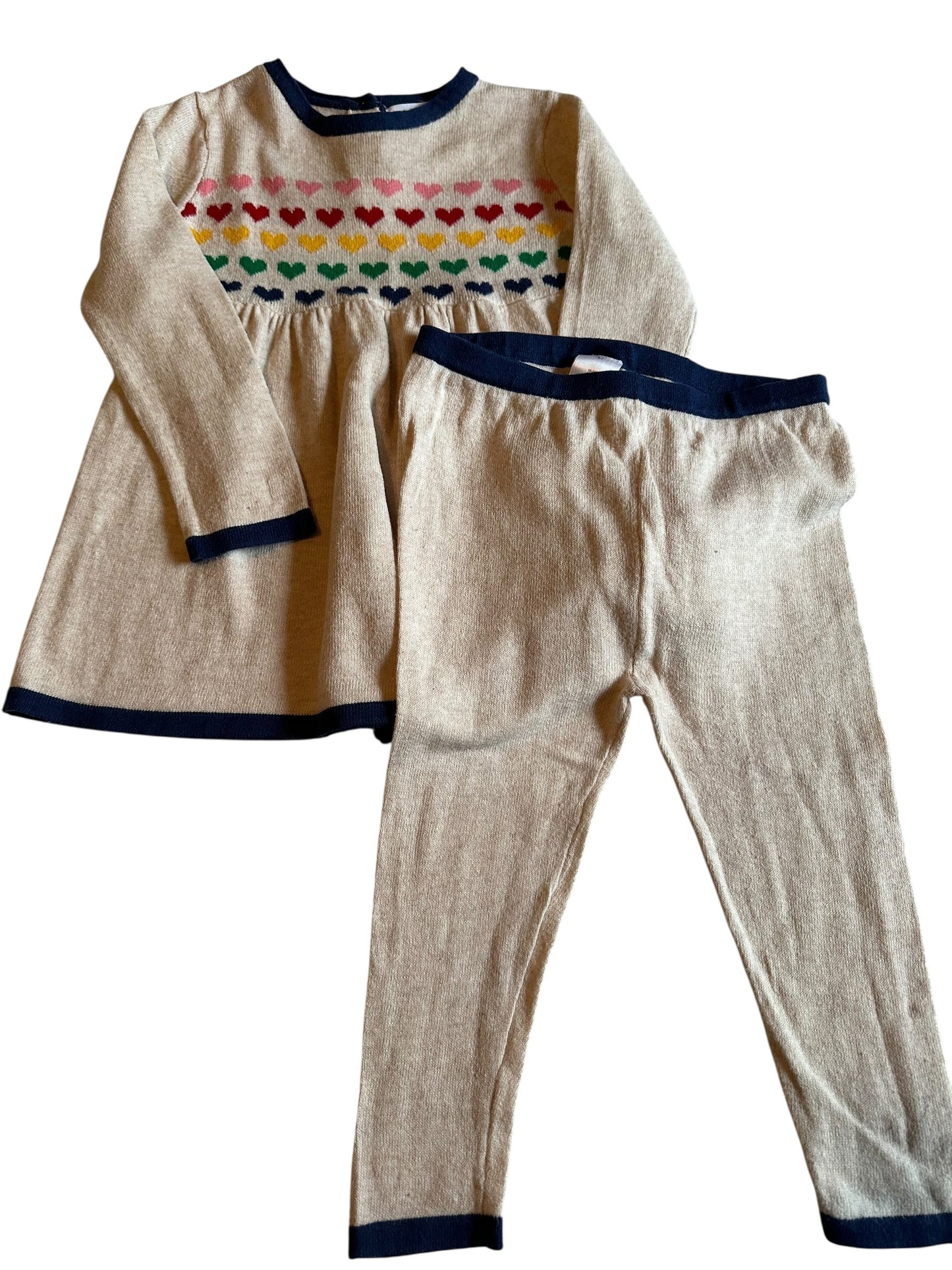 #93 Angel Dear Rainbow Heart Sweater Set Girls 18-24M