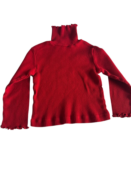 #93 Wonderkids Red Ribbed Turtleneck Girls 3T