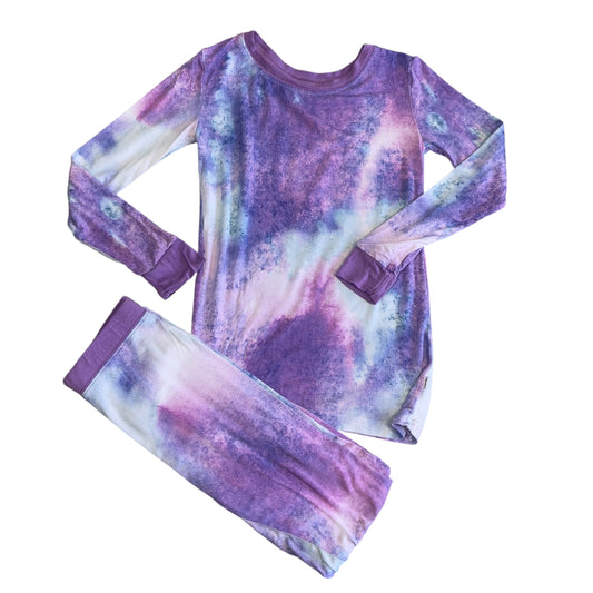 #1 Girls 5-6 Little Sleepies purple tie dye