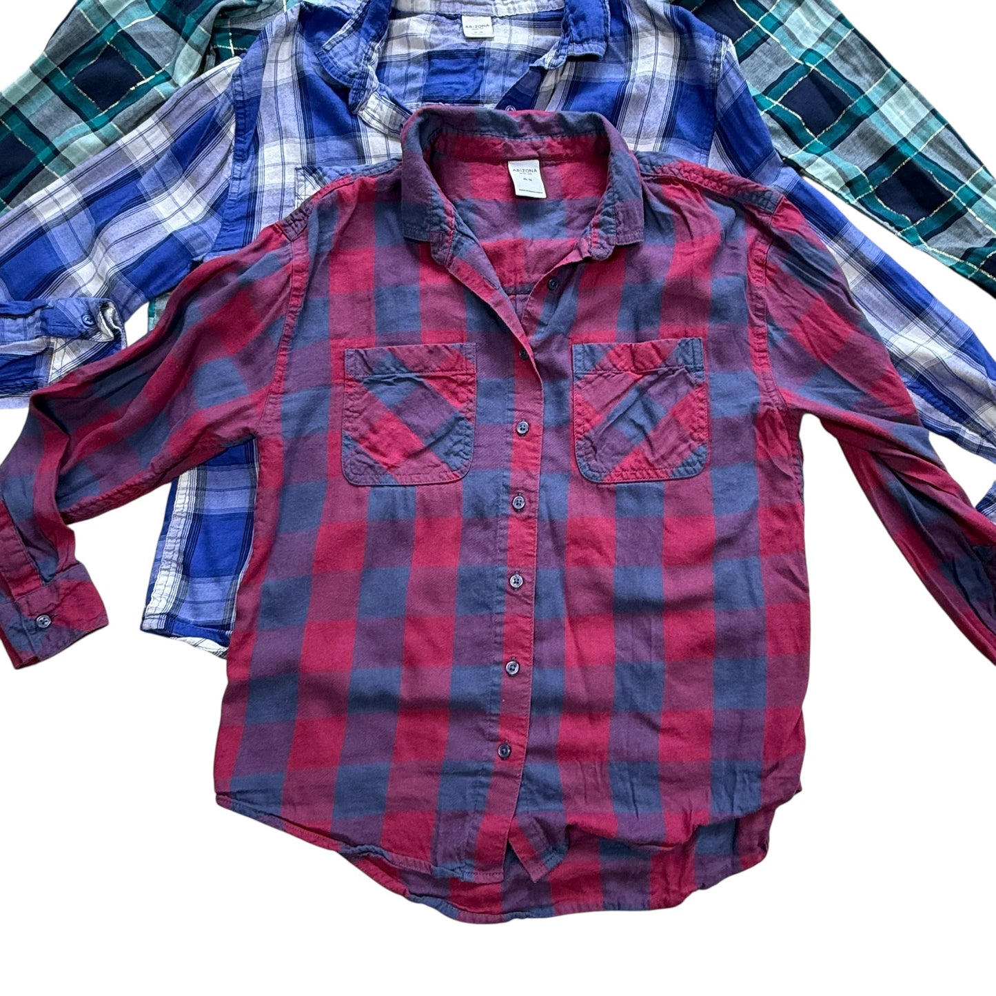 #1 Plaid Button Up Bundle Girls XL REDUCED