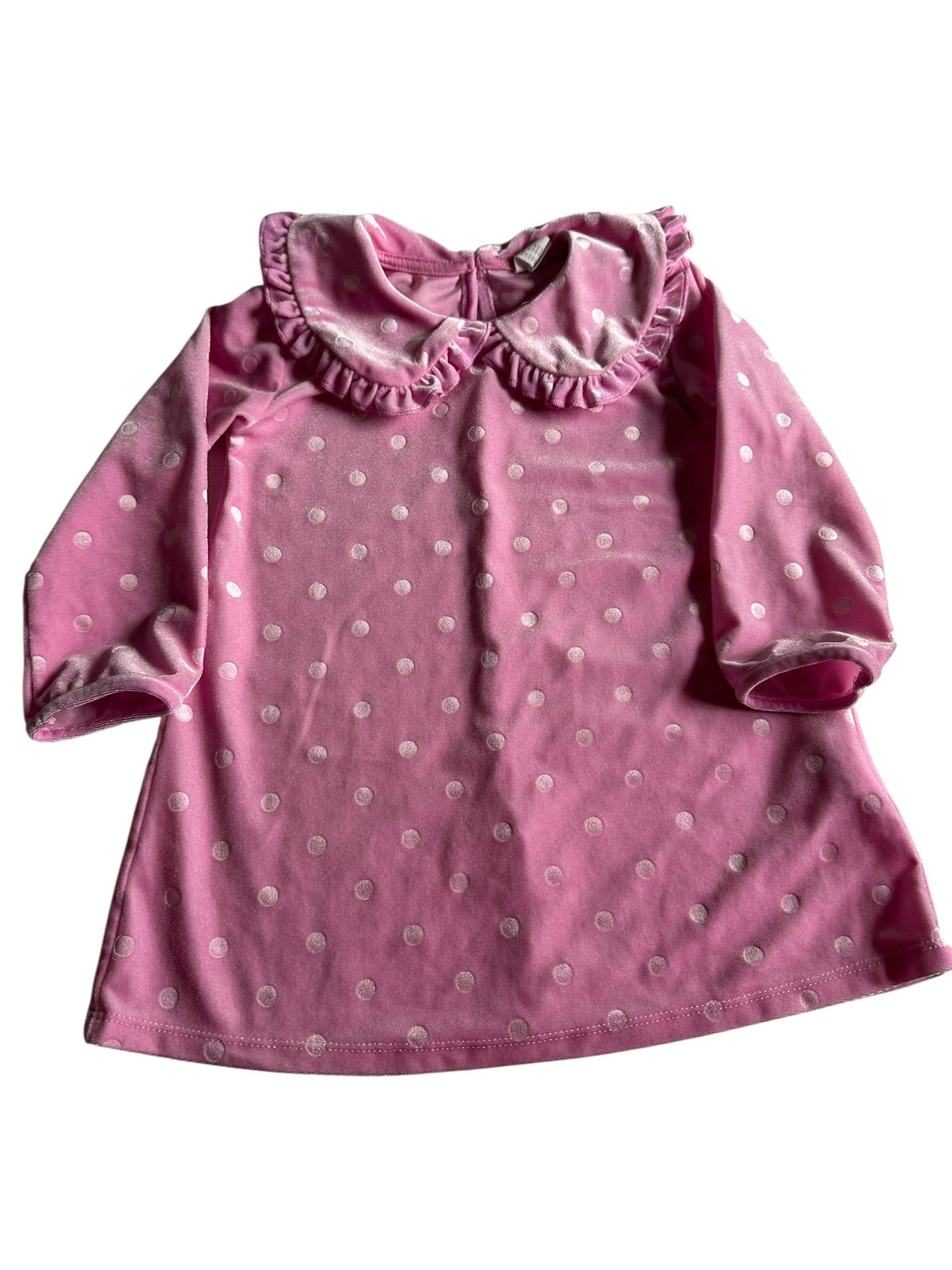 #93 H&M Pink Ruffle Dot Dress Girls 2T