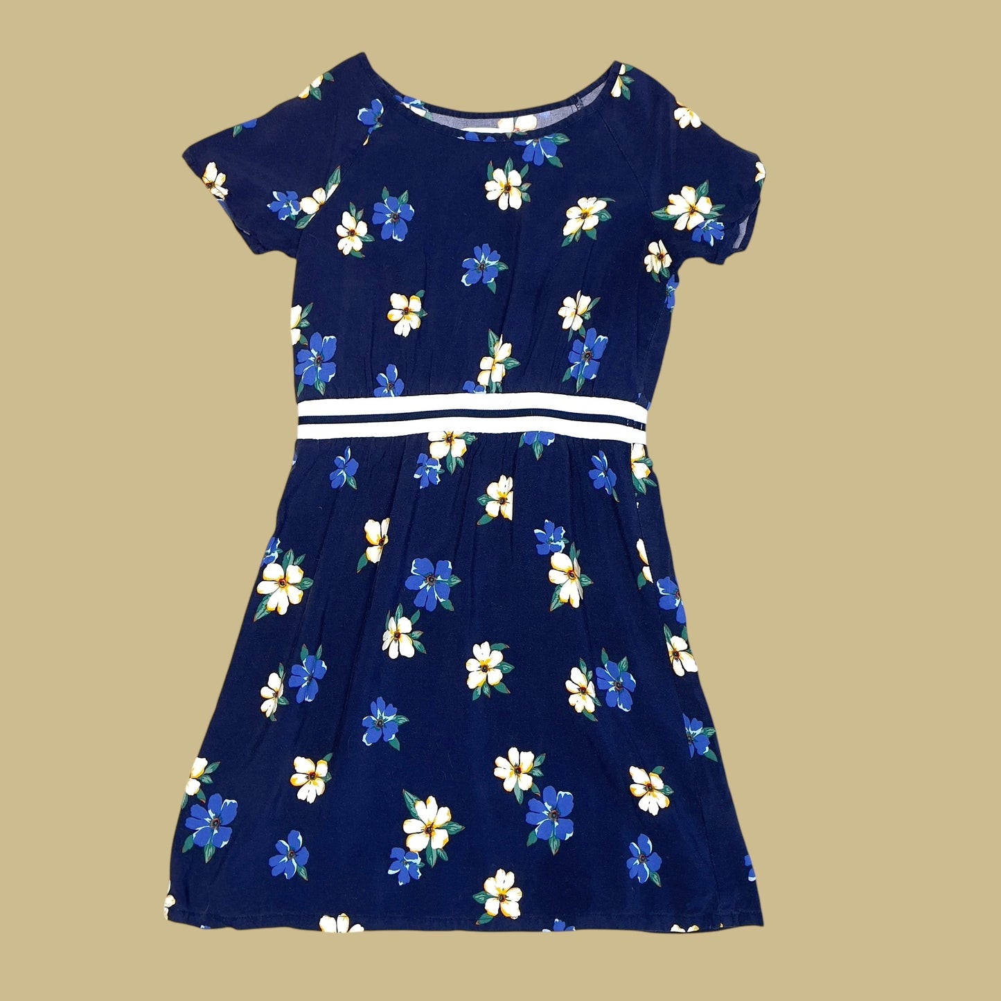 #1 Navy floral dress girls 8