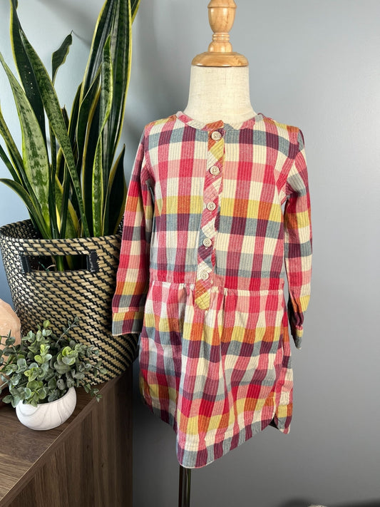 Seller #213 Tea Collection Size 4 Button Front Plaid Dress EUC