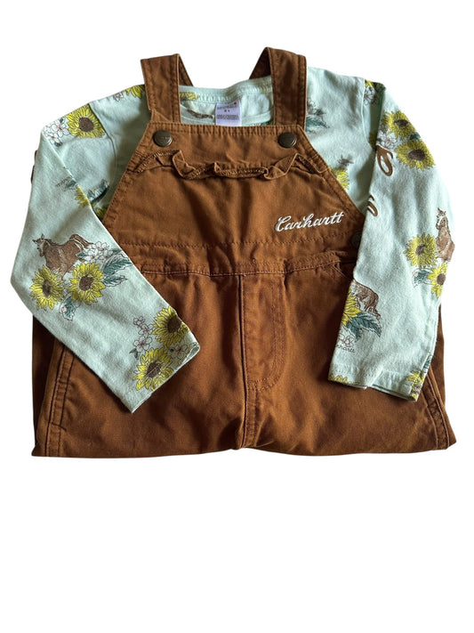 #93 Carhartt Horse Shirt + Overall Set 2T