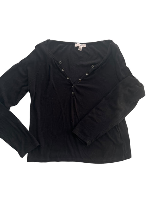 #63 BP Nordstrom Large Black Henley Crop Top