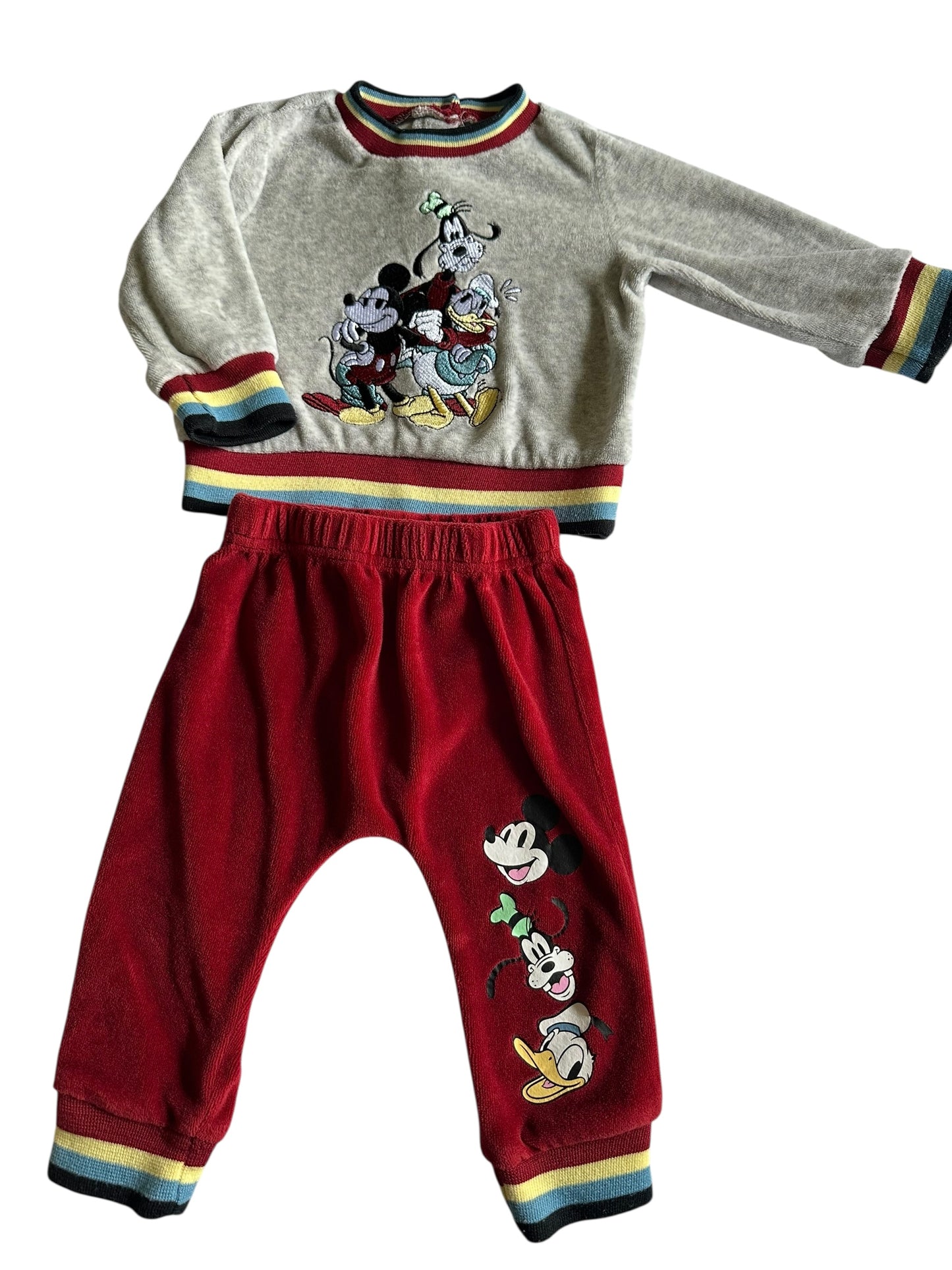#93 Disney Mickey Velour Set Gender Neutral 6-9M