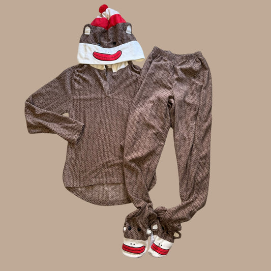#1 Sock Monkey Costume Adult Small REDUCED