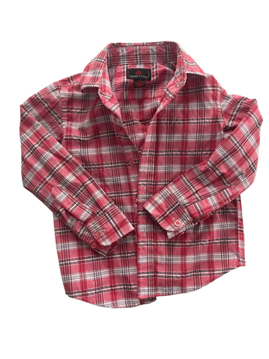 #63 Swiss Cross 4t Red Plaid Shirt boys