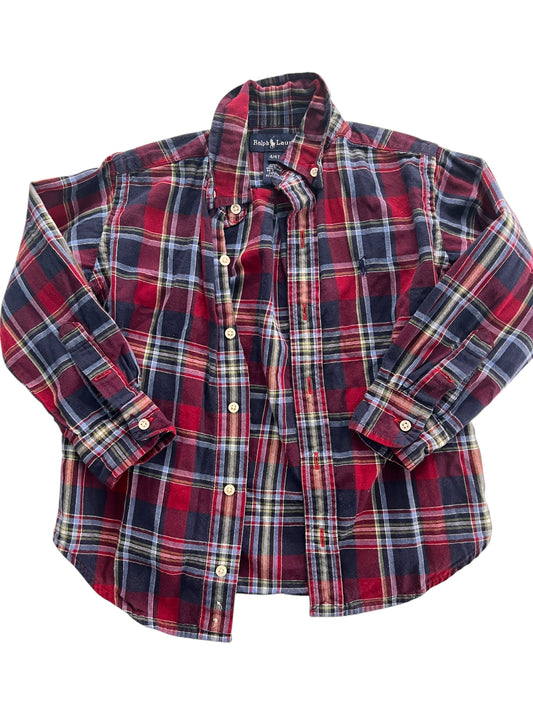 #63 Ralph Lauren Button-Down Red 4 Plaid boys