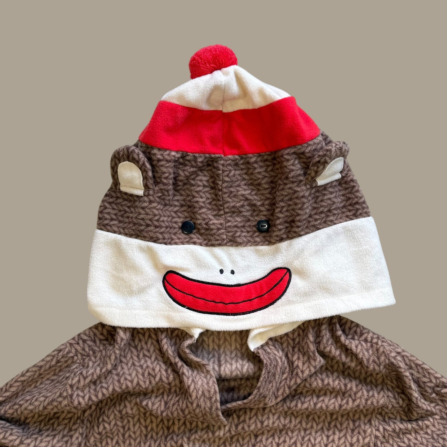 #1 Sock Monkey Costume Adult Small REDUCED