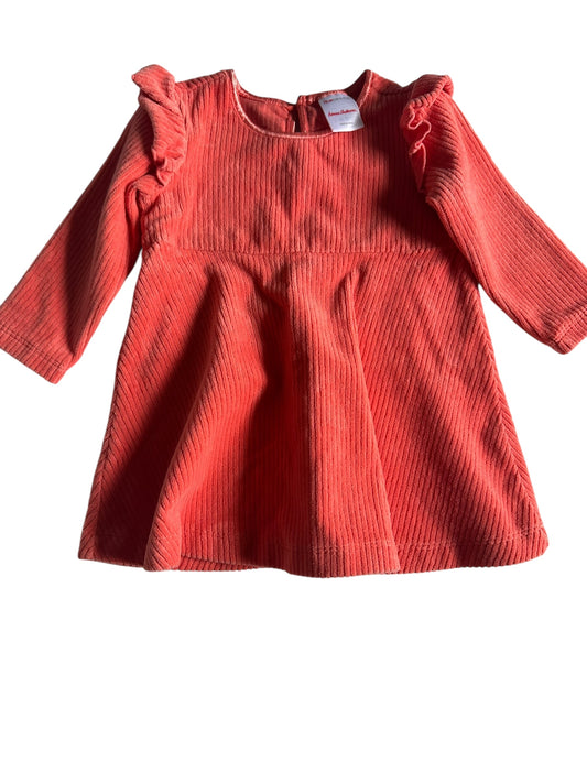 #93 Hanna Andersson Coral Corduroy Dress Girls 6-12M