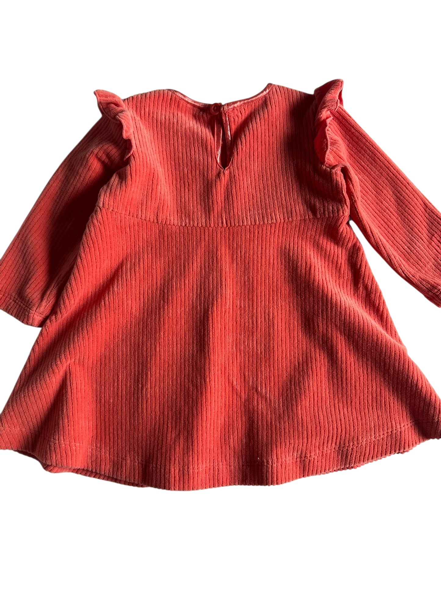 #93 Hanna Andersson Coral Corduroy Dress Girls 6-12M