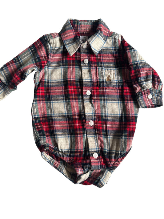 #93 Gap Plaid Flannel Boys 3-6M