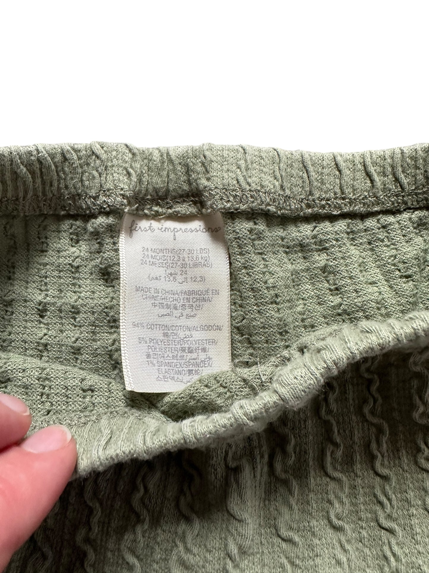 #93 First Impressions Green Pants Girls 24M