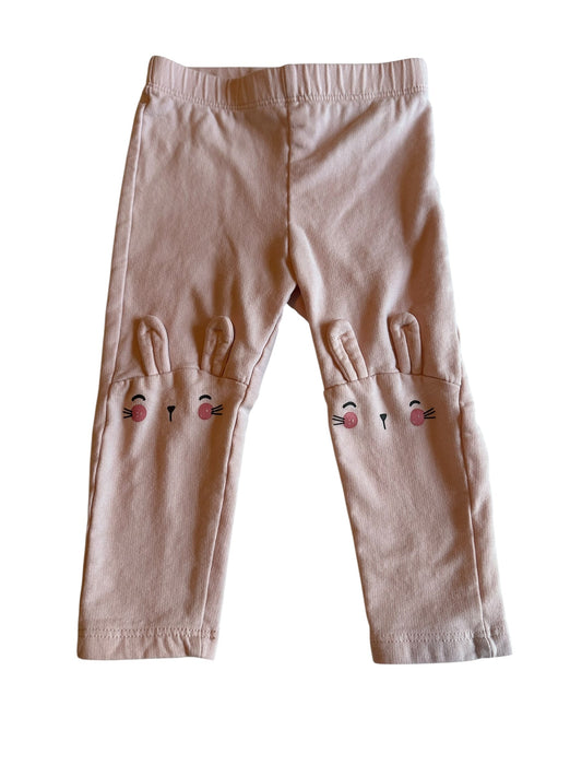 #93 H&M Light Pink Bunny Leggings Girls 12M