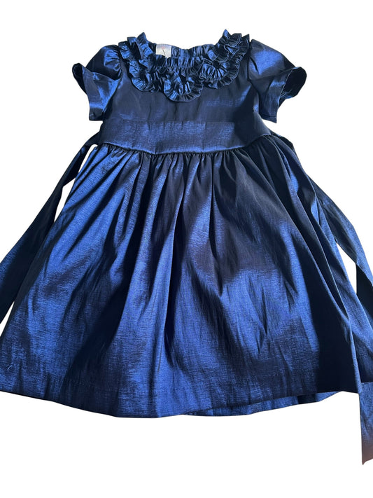 #93 Julia Lee Shiny Blue Party Dress Girls 4T