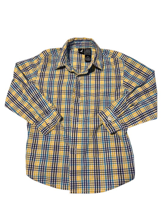 #63 Nautica 4T Striped Collared Button Down Yellow boys