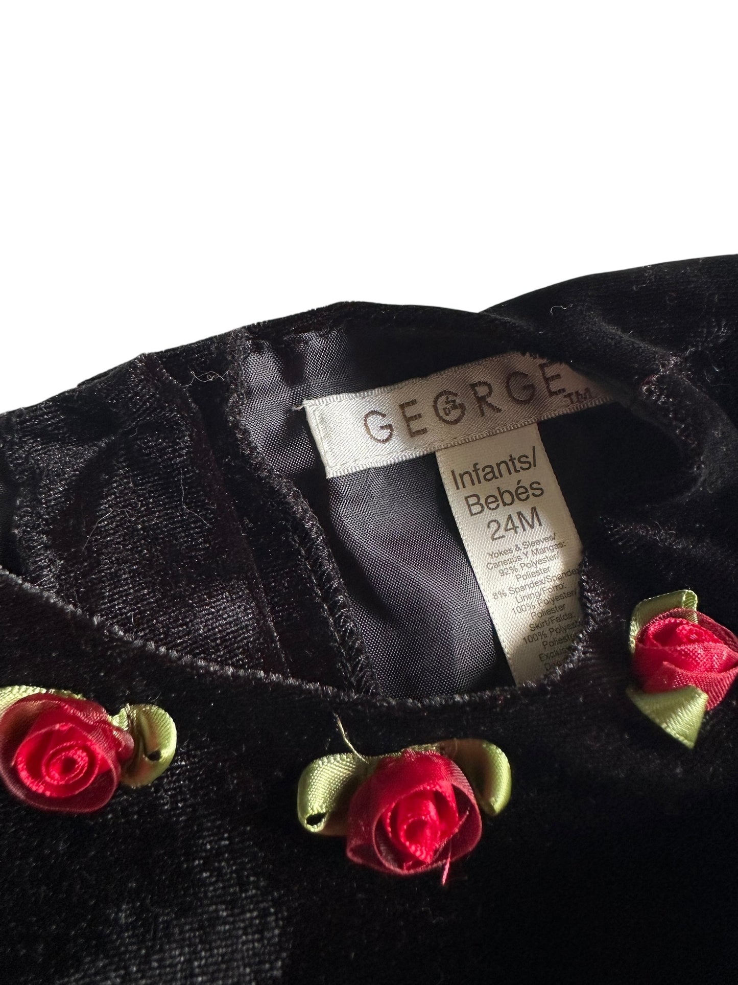 #93 GEORGE Black & Red Rose Dress Girls 24M