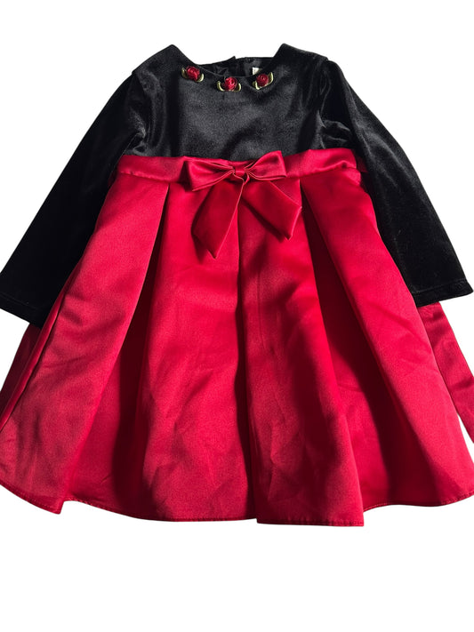 #93 GEORGE Black & Red Rose Dress Girls 24M