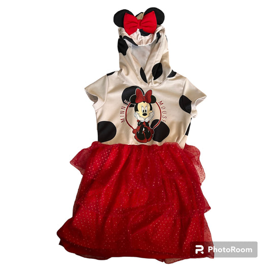 Disney Minnie Mouse Dress with Hood and Ears Size 7/8