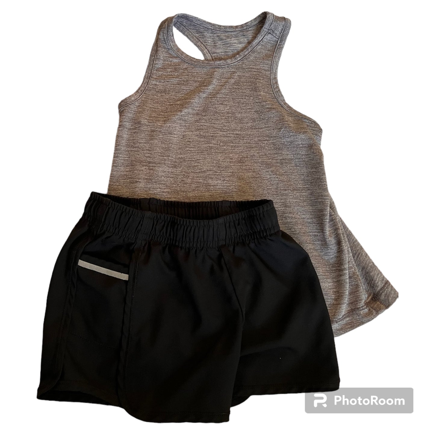 Primary Gray Tank and Black Short Set Size 2/3