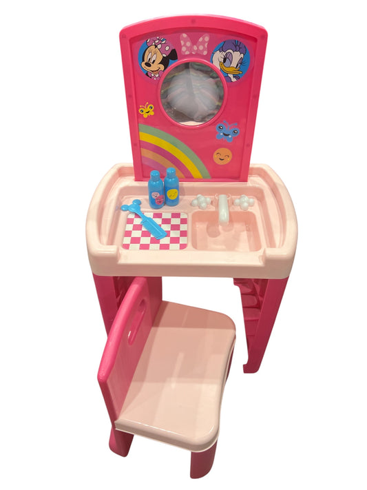 *REDUCED*  104-  Minnie Mouse Vanity comes with accessories 2 play bottles and comb