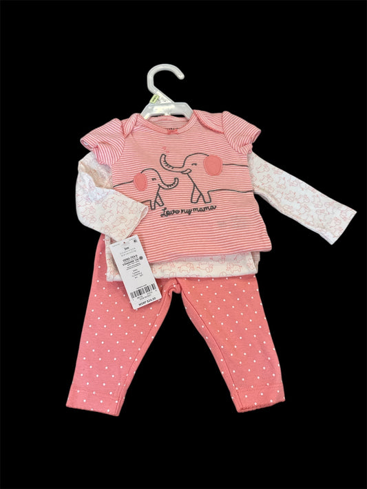 #145 Carters elephant set Girls 3 mth NWT