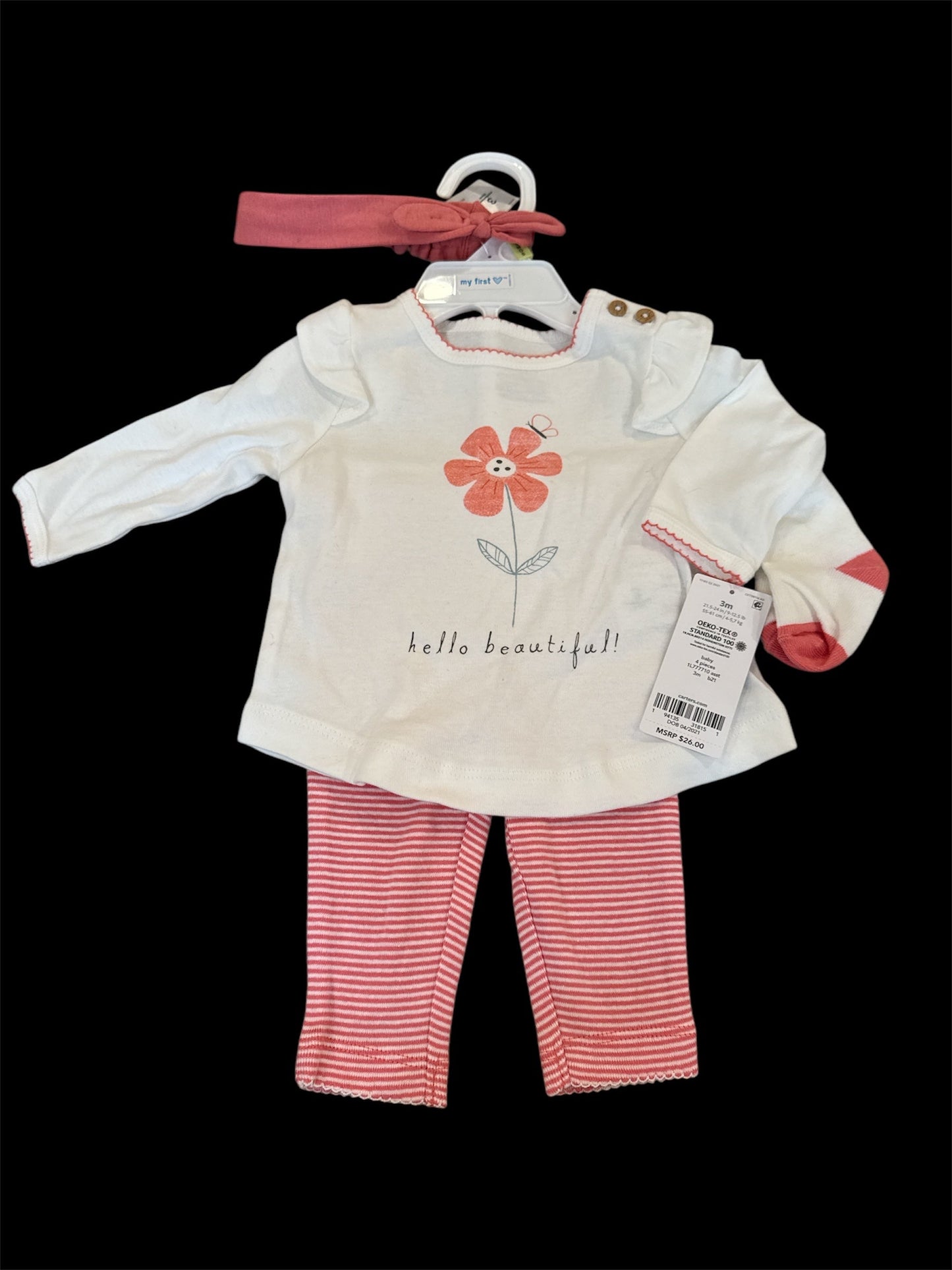 #145 Carters outfit Girls 3 mth NWT