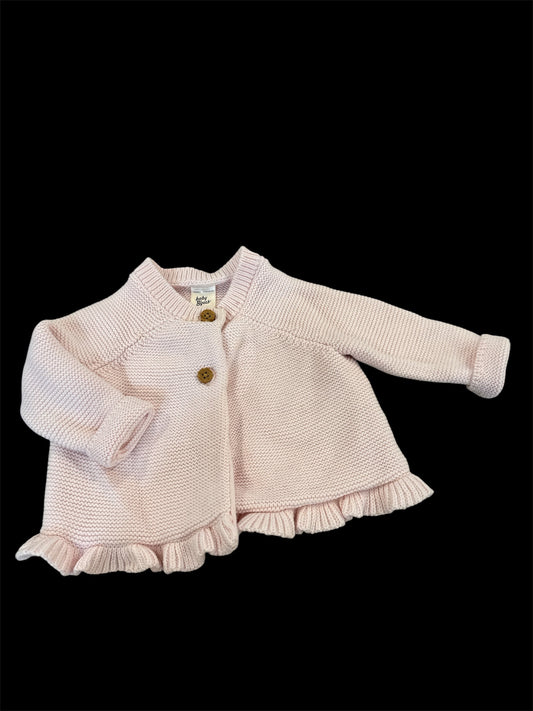 #145 Oshkosh ruffle trim sweater Girls 3 mth EUC