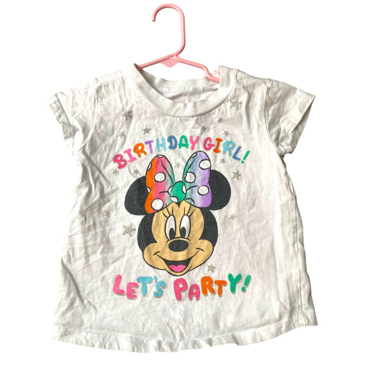 #117, Girls 5,  Disney Minnie Mouse Birthday Girl T-shirt, GUC