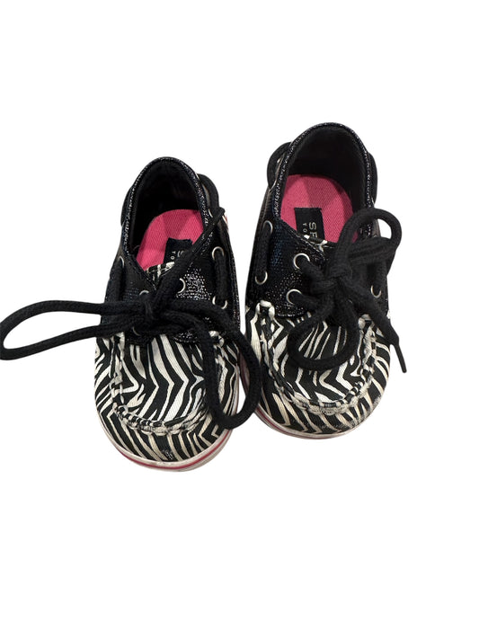 #85 Sperry Topsider Zebra Boat Shoes, Infant Girls size 2