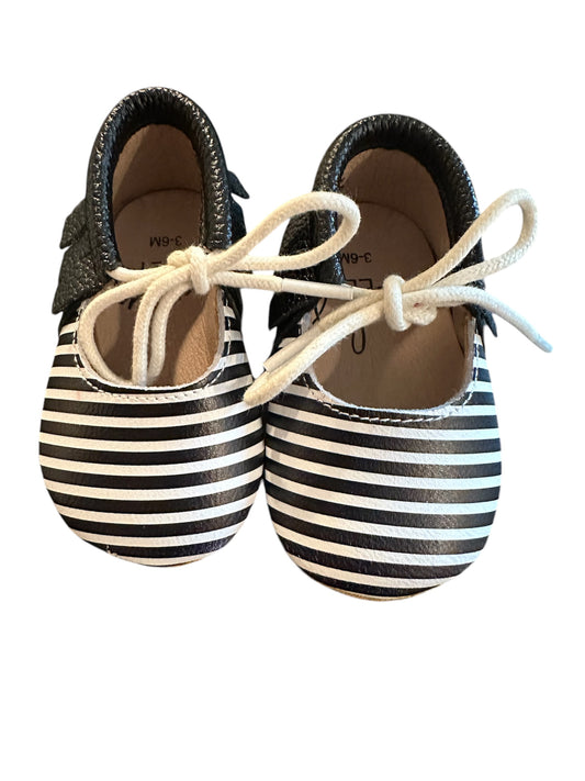 #85 Monkey Feet Leather Ballet Moccasins, Infant girls 3-6m