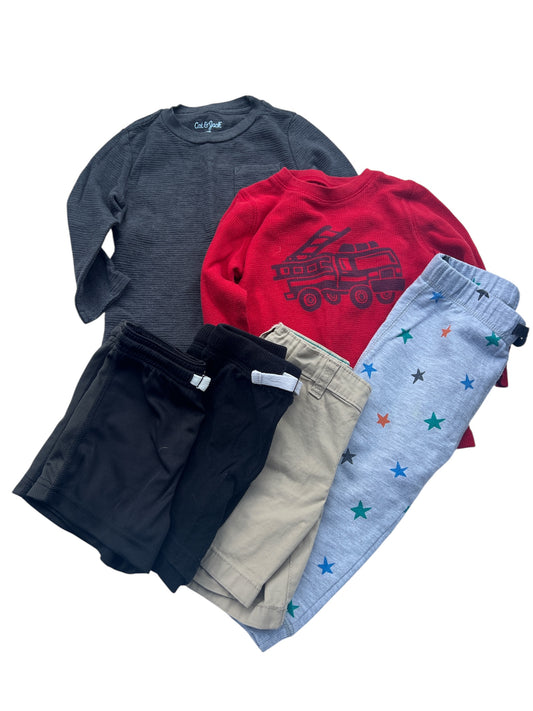 104- 18 mo bundle 3 shorts, 1 pant, 2 long sleeve