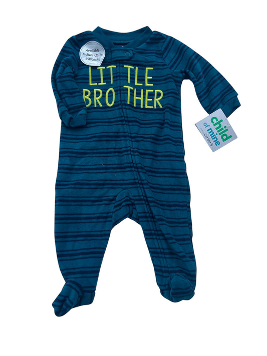 104- Carters 3-6 mo fleece sleeper little brother