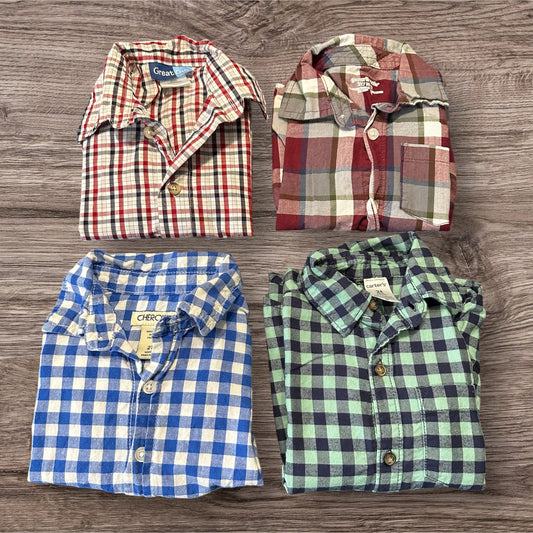 #169 Boy's 2T Plaid Bundle (4 Shirts)